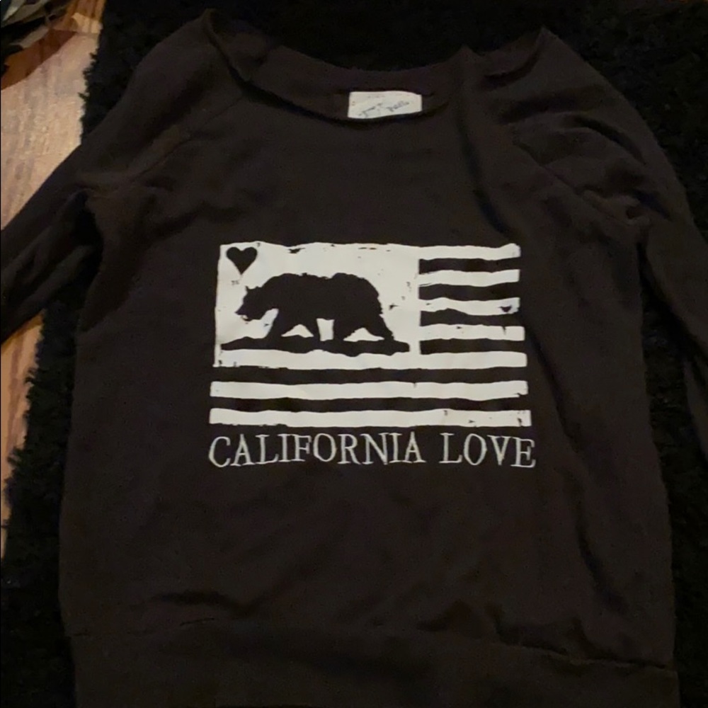 black californa love long sleeve crop top